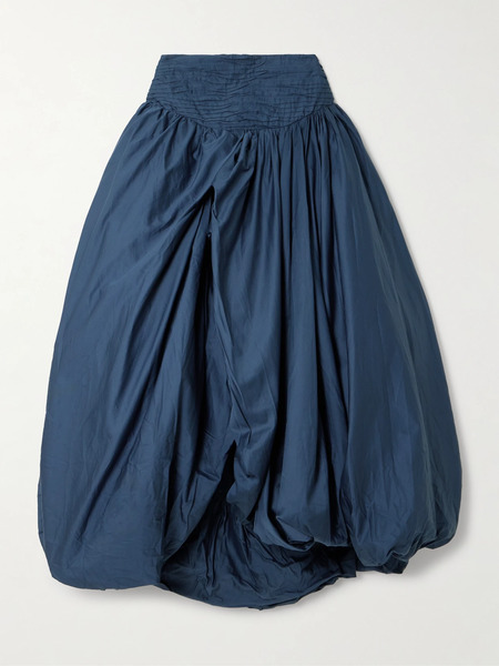  Aje Aje - Violette Ruched Gathered Cotton Maxi Skirt - Storm Blue 