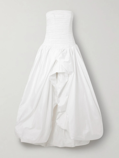  Aje Aje - Violette Strapless Ruched Cotton-poplin Gown - Ivory 