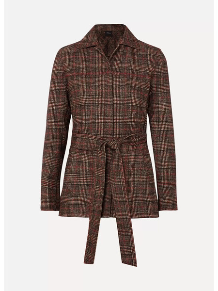  Akris Akris - Belted Checked Wool Jacket - Brown 