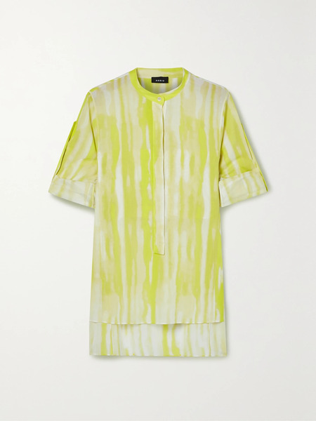  Akris Akris - Striped Cotton-voile Tunic - Yellow 
