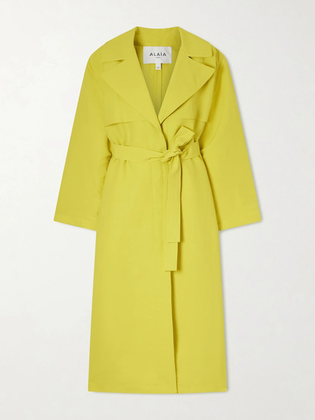  Alaïa Alaïa - Belted Paper-blend Trench Coat - Yellow 