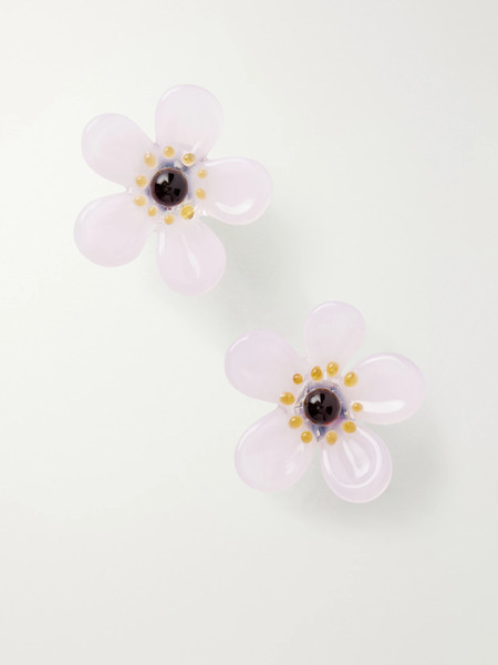  Alaïa Alaïa - Bloom Glass Earrings - Pink 