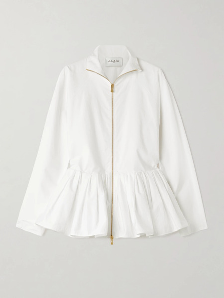  Alaïa Alaïa - Cotton Peplum Jacket - White 