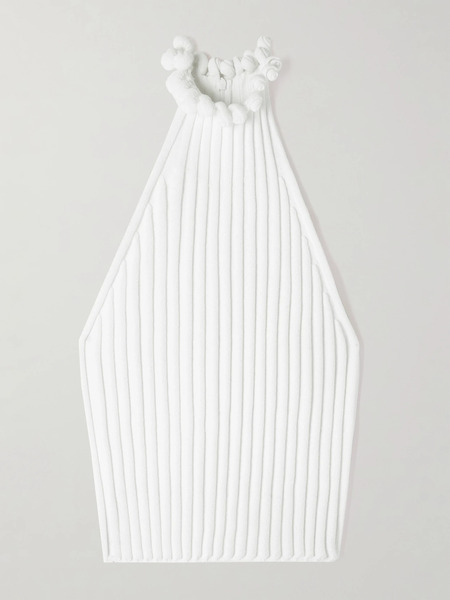  Alaïa Alaïa - Cropped Ribbed-knit Top - White 