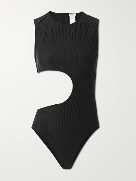  Alaïa Alaïa - Cutout Ribbed Swimsuit - Black 