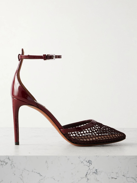  Alaïa Alaïa - 90 Fishnet And Patent-leather Pumps - Burgundy 