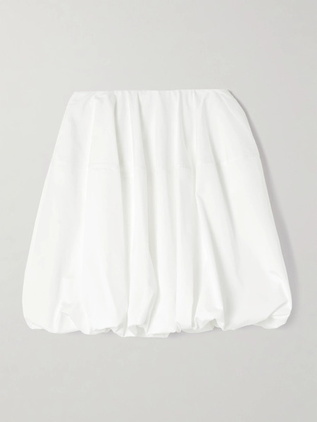  Alaïa Alaïa - Gathered Cotton-poplin Mini Skirt - White 