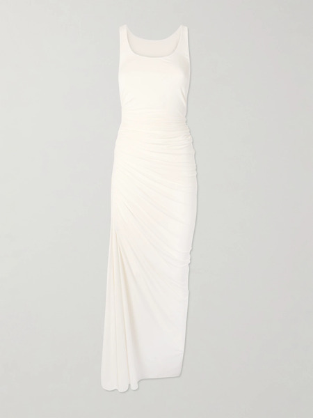  Alaïa Alaïa - Gathered Stretch-jersey Midi Dress - White 