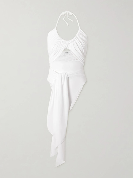  Alaïa Alaïa - Halterneck Draped Swimsuit - White 