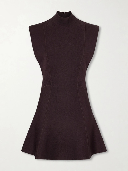  Alaïa Alaïa - Knitted Turtleneck Mini Dress - Dark Purple 