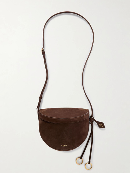 Alaïa Alaïa - Le Click Leather-trimmed Nubuck Shoulder Bag - Brown 