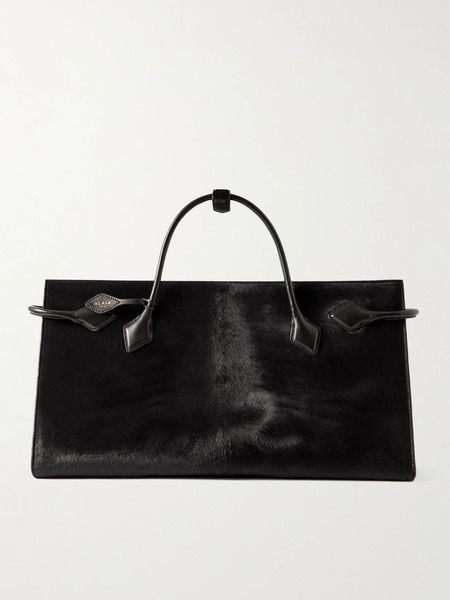  Alaïa Alaïa - Le Teckel Large Leather-trimmed Calf Hair Tote - Dark Brown 