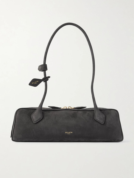  Alaïa Alaïa - Le Teckel Medium Nubuck Shoulder Bag - Gray 
