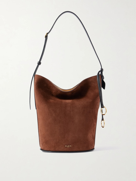  Alaïa Alaïa - Leather-trimmed Suede Tote - Brown 