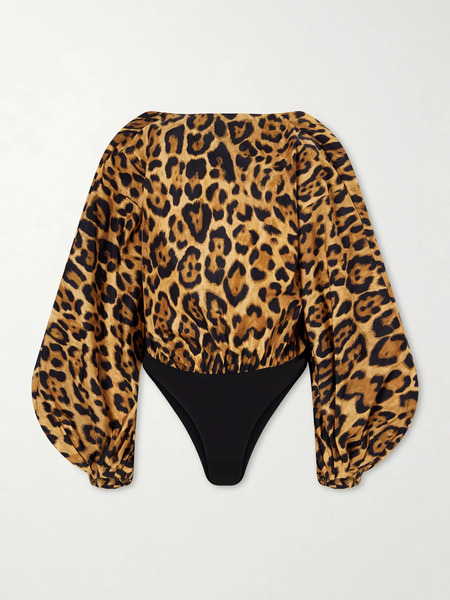  Alaïa Alaïa - Leopard-print Shell Bodysuit - Leopard Print 