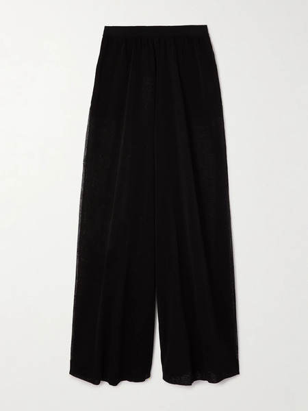  Alaïa Alaïa - Linen And Silk-blend Wide-leg Pants - Black 
