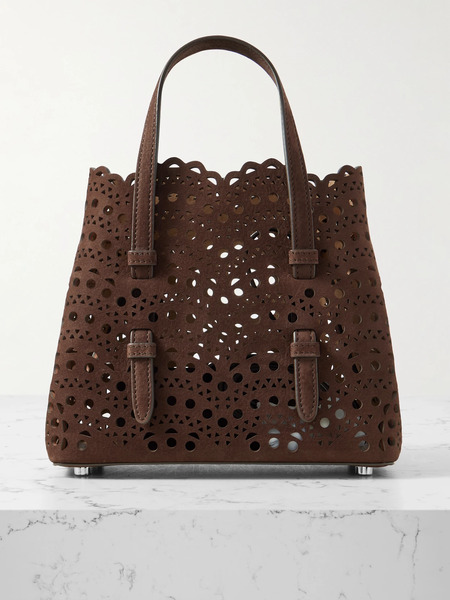  Alaïa Alaïa - Mina Laser-cut Suede Tote - Brown 