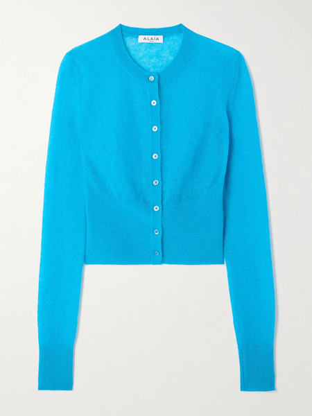  Alaïa Alaïa - Mohair-blend Cardigan - Turquoise 