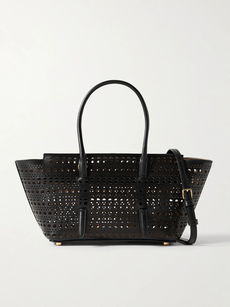  Alaïa Alaïa - New Mina 20 Laser-cut Leather Tote - Black 
