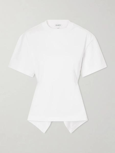  Alaïa Alaïa - Pleated Cotton-jersey T-shirt - White 