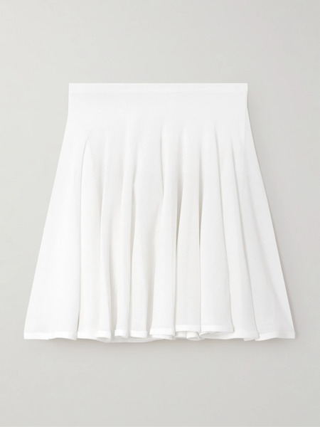  Alaïa Alaïa - Pleated Jersey Mini Skirt - White 