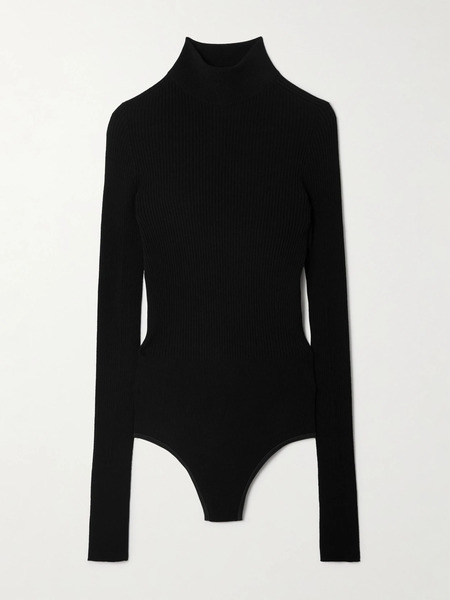  Alaïa Alaïa - Ribbed-knit Turtleneck Bodysuit - Black 