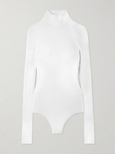  Alaïa Alaïa - Ribbed-knit Turtleneck Bodysuit - White 