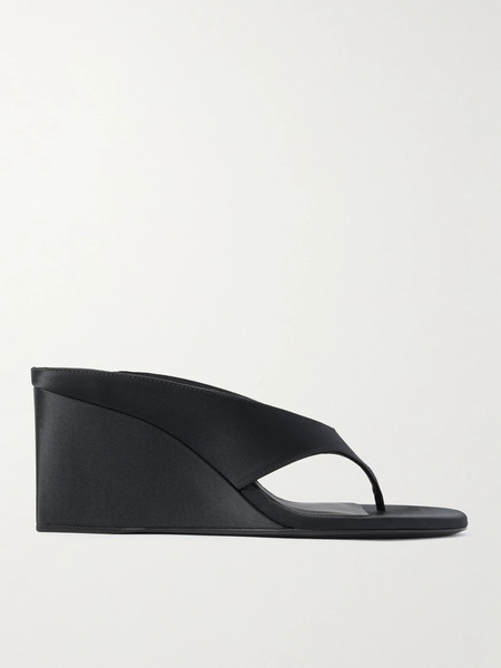  Alaïa Alaïa - Satin Wedge Sandals - Black 