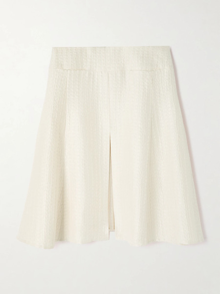  Alaïa Alaïa - Silk-cloqué Midi Skirt - Ivory 