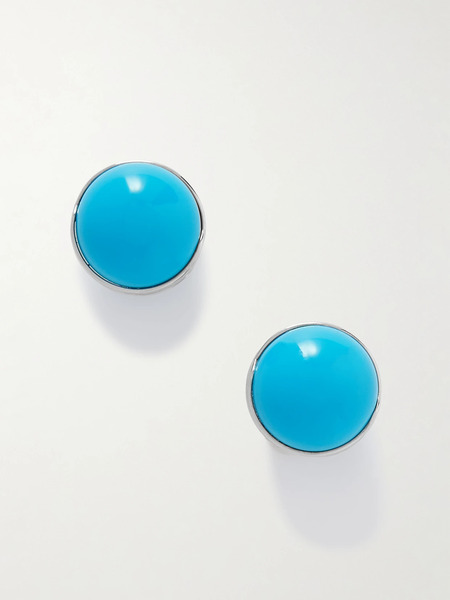  Alaïa Alaïa - Sphere Silver-tone And Enamel Earrings - Turquoise 