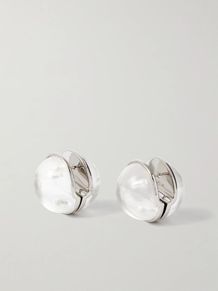  Alaïa Alaïa - Sphere Silver-tone Crystal Earrings - One Size 