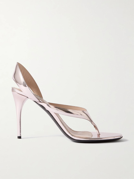  Alaïa Alaïa - Tong 90 Mirrored-leather Sandals - Silver 