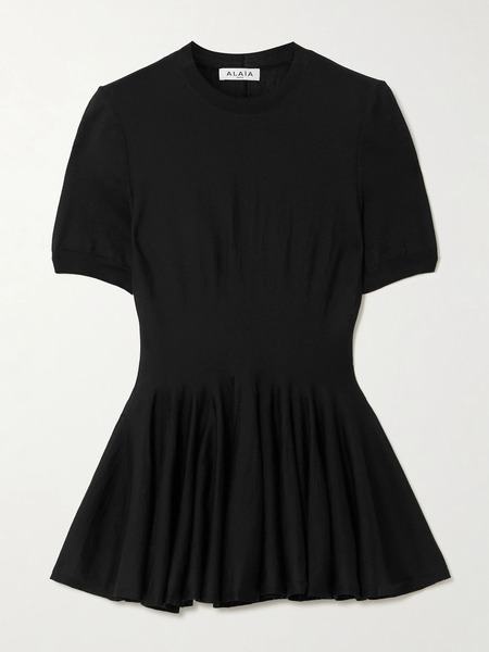  Alaïa Alaïa - Wool Peplum Top - Black 