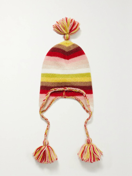 Alanui Alanui - Under The Northern Sky Striped Alpaca-blend Beanie - Ivory 