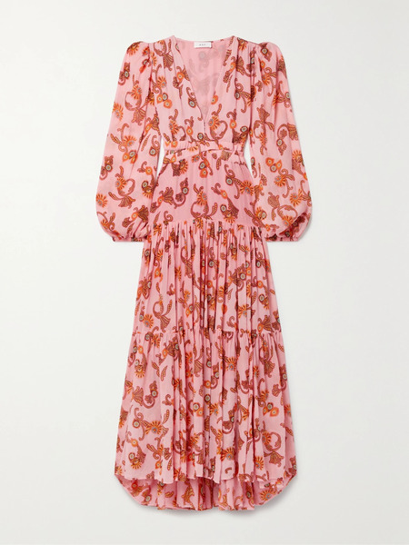  A.l.c. A.l.c. - Annie Tiered Printed Silk-crepon Maxi Dress - Multi 
