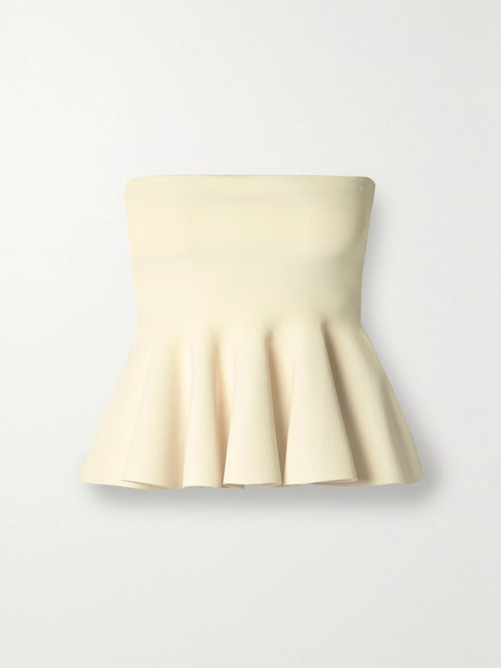  A.l.c. A.l.c. - Eliza Strapless Ruffled Stretch-knit Top - Cream 