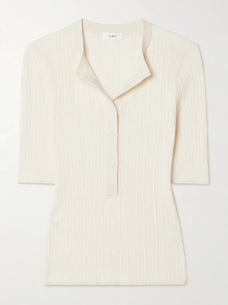  A.l.c. A.l.c. - Fisher Ribbed Cotton-blend Top - White 