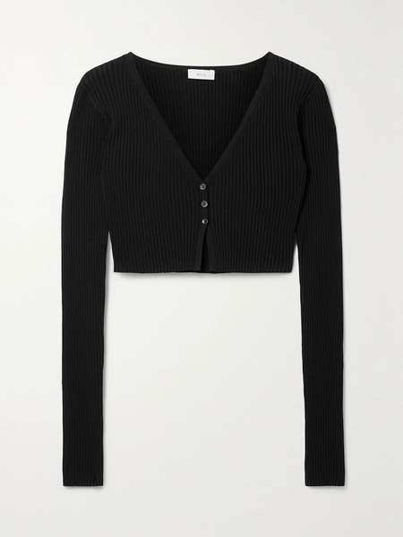  A.l.c. A.l.c. - Hallie Cropped Ribbed-knit Cardigan - Black 