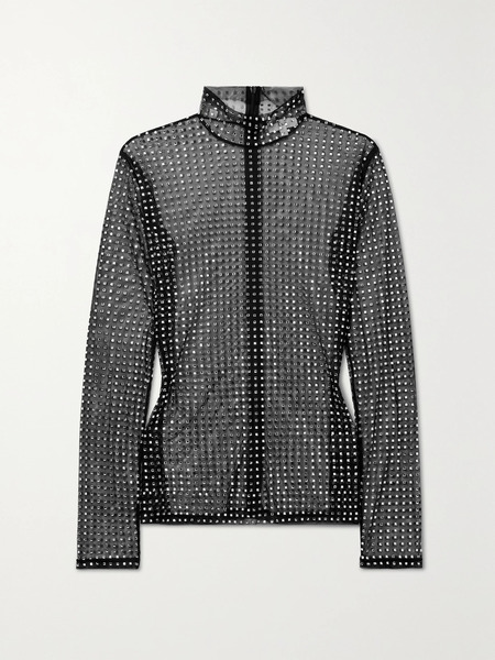  A.l.c. A.l.c. - James Crystal-embellished Mesh Turtleneck Top - Black 