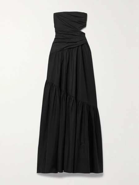  A.l.c. A.l.c. - Lark Strapless Gathered Cotton-poplin Maxi Dress - Black 