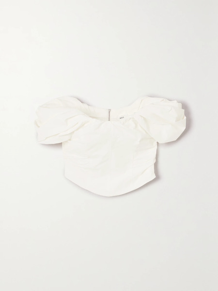  A.l.c. A.l.c. - Nora Off-the-shoulder Gathered Cotton-blend Poplin Top - White 