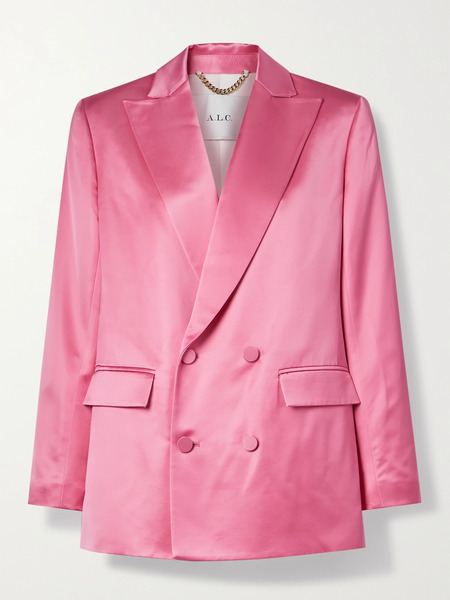  A.l.c. A.l.c. - Riley Double-breasted Satin Blazer - Pink 