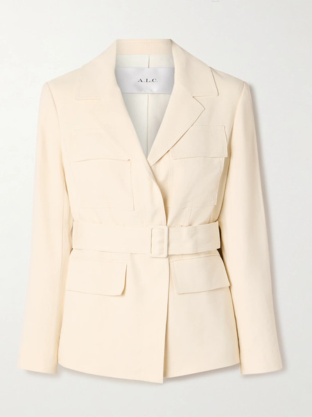  A.l.c. A.l.c. - Savannah Belted Linen-blend Twill Jacket - Ecru 