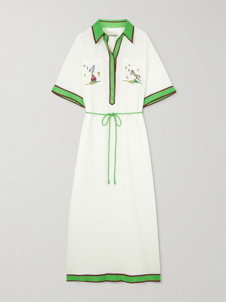  Alémais Alémais - + Anouk Colantoni Play Belted Embroidered Linen-gauze Midi Shirt Dress - Cream 