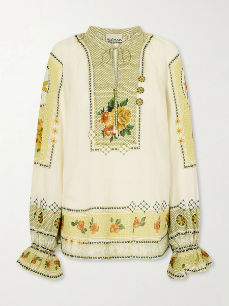  Alémais Alémais - Dixie Floral-print Ramie Top - Green 