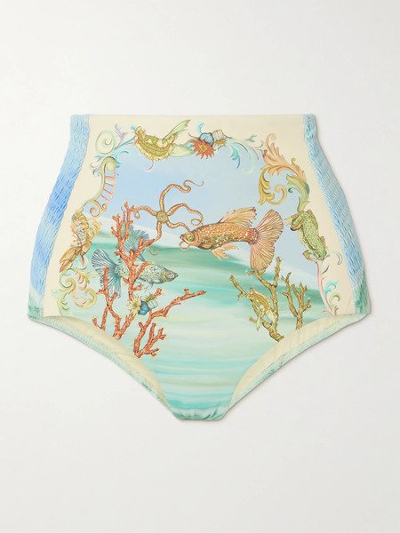  Alémais Alémais - Emerald Cove Shirred Printed Bikini Briefs - Blue 
