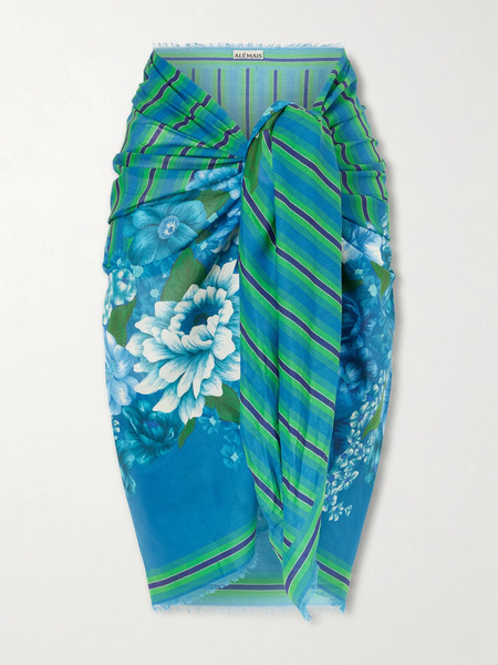 Alémais Alémais - Margo Printed Organic Cotton-voile Pareo - Green 