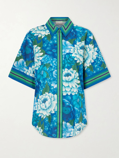  Alémais Alémais - Margo Striped Floral-print Organic Cotton-voile Shirt - Multi 