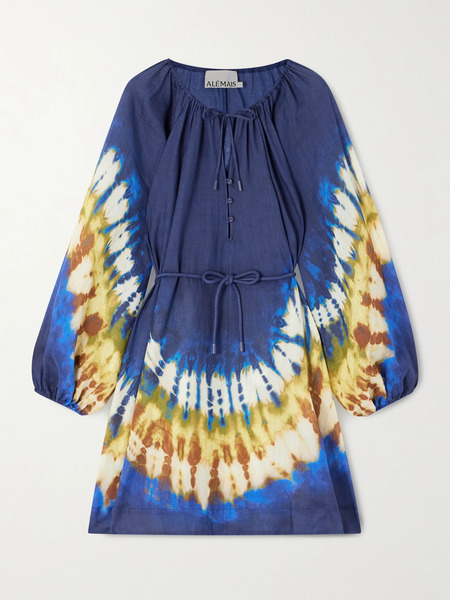  Alémais Alémais - Martine Tie-dyed Ramie Mini Dress - Navy 