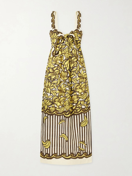 Alémais Alémais - Mona Printed Hemp Midi Dress - Yellow 